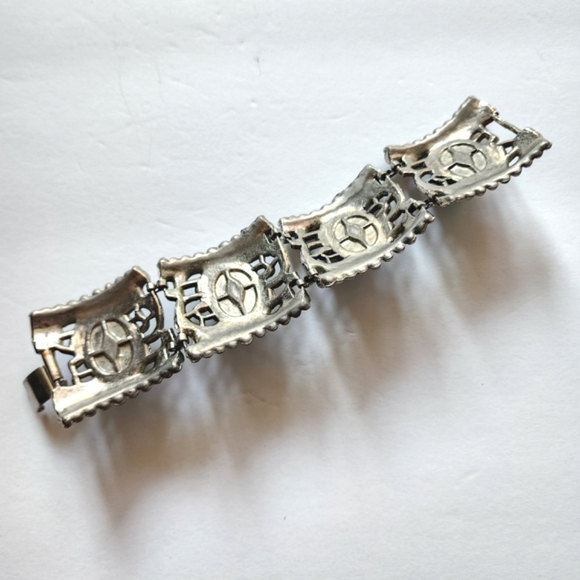 Vintage Faux Turquoise Filigree Bracelet - Picture 6 of 10